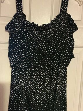 Avenue Black and White Polka Dot Top